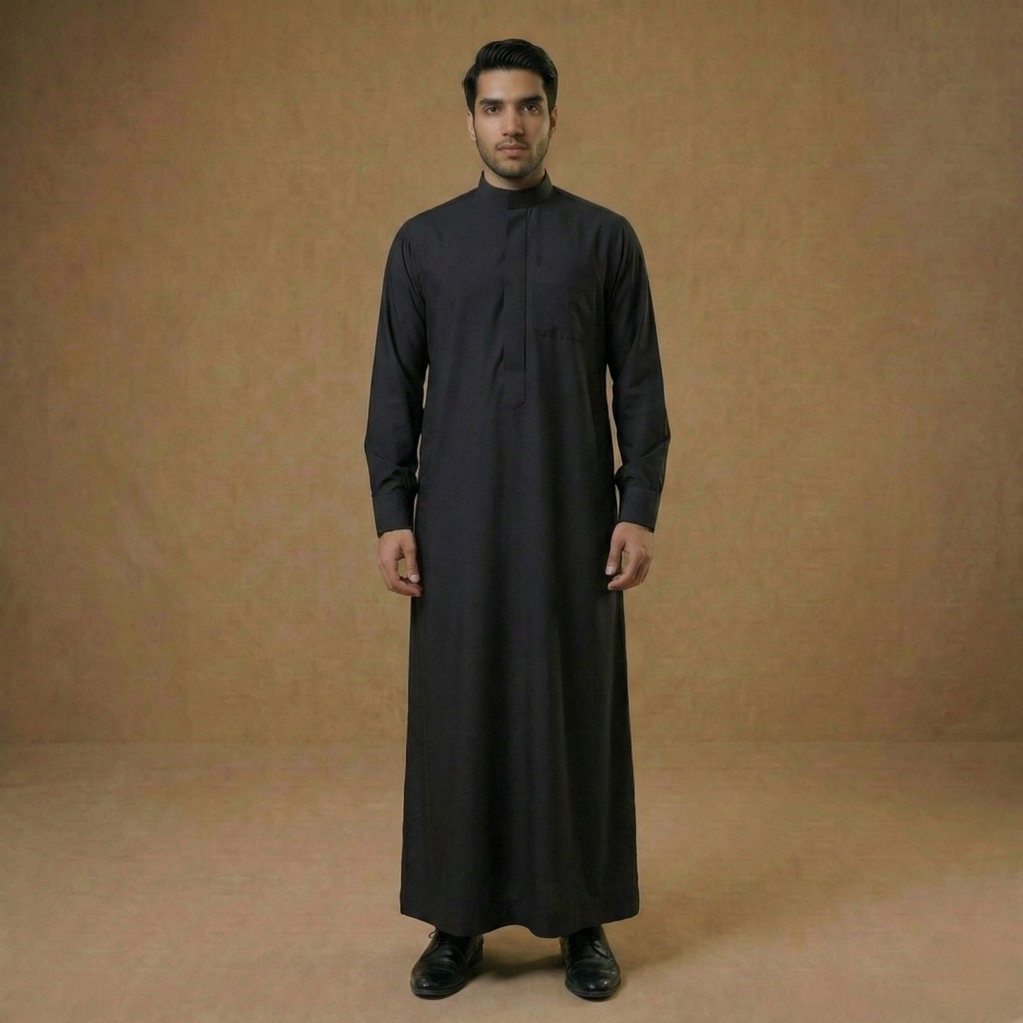 Qamis Saoudien Aube & Obscurité | Noir Profond