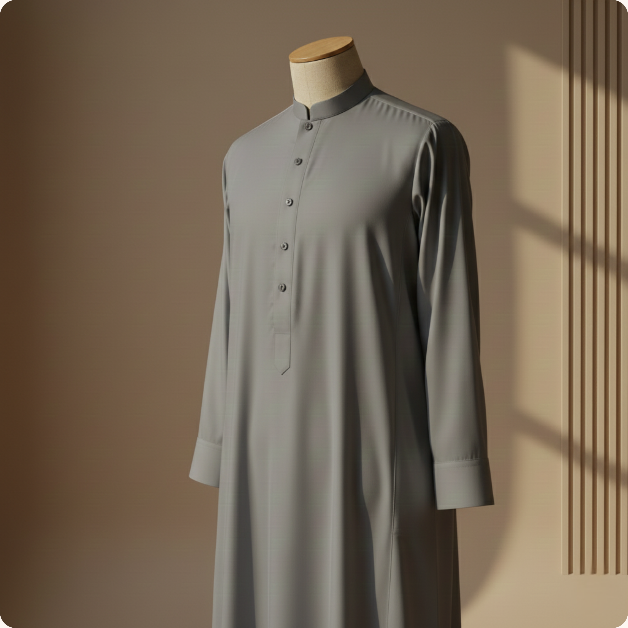 Qamis Saoudien Premium Nazir | Gris Argenté