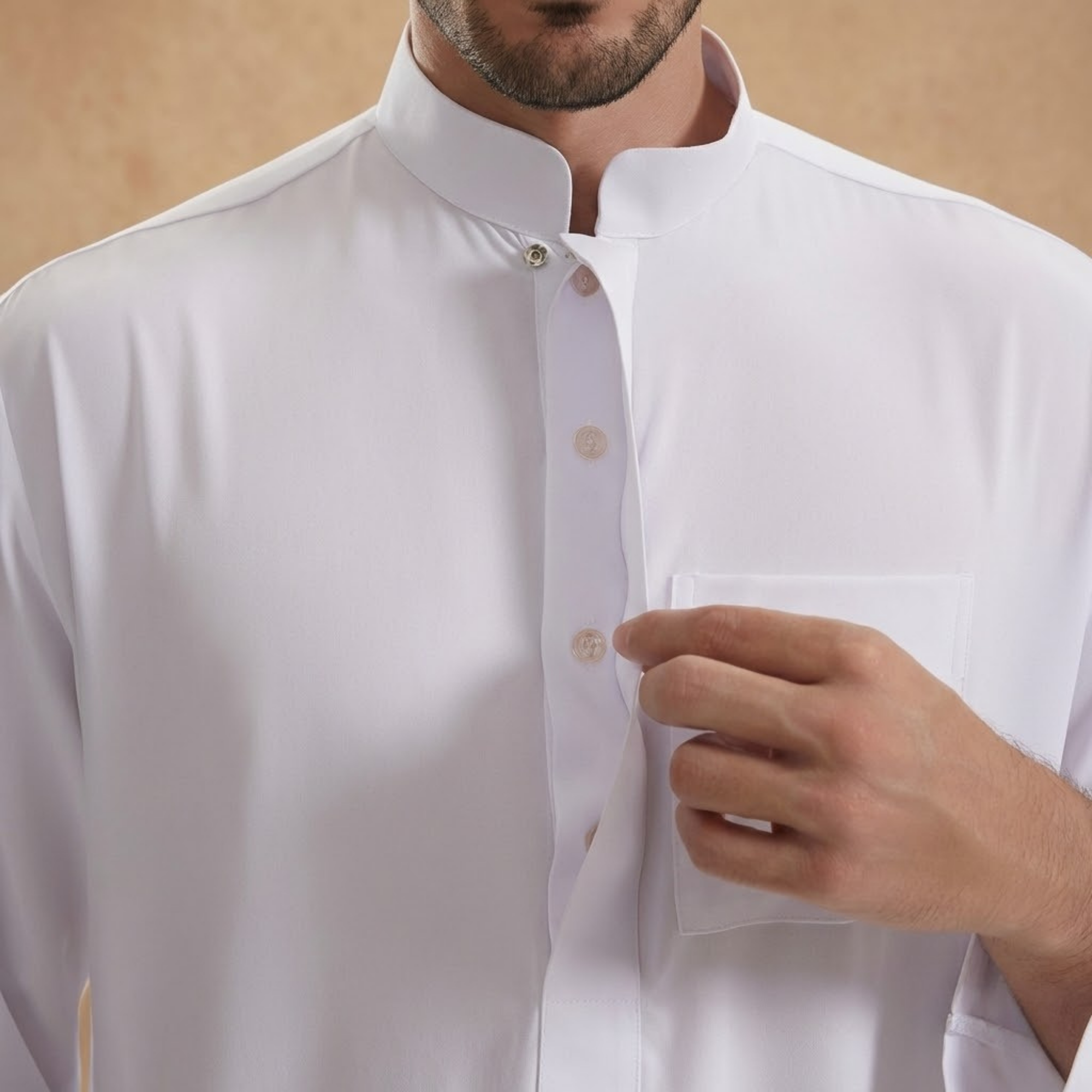 Qamis Saoudien Aube & Obscurité | Blanc Pur
