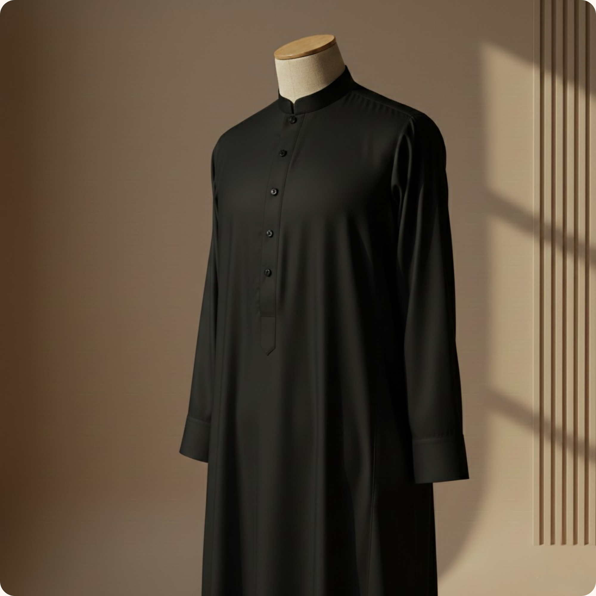 Qamis Saoudien Premium Nazir | Noir Profond