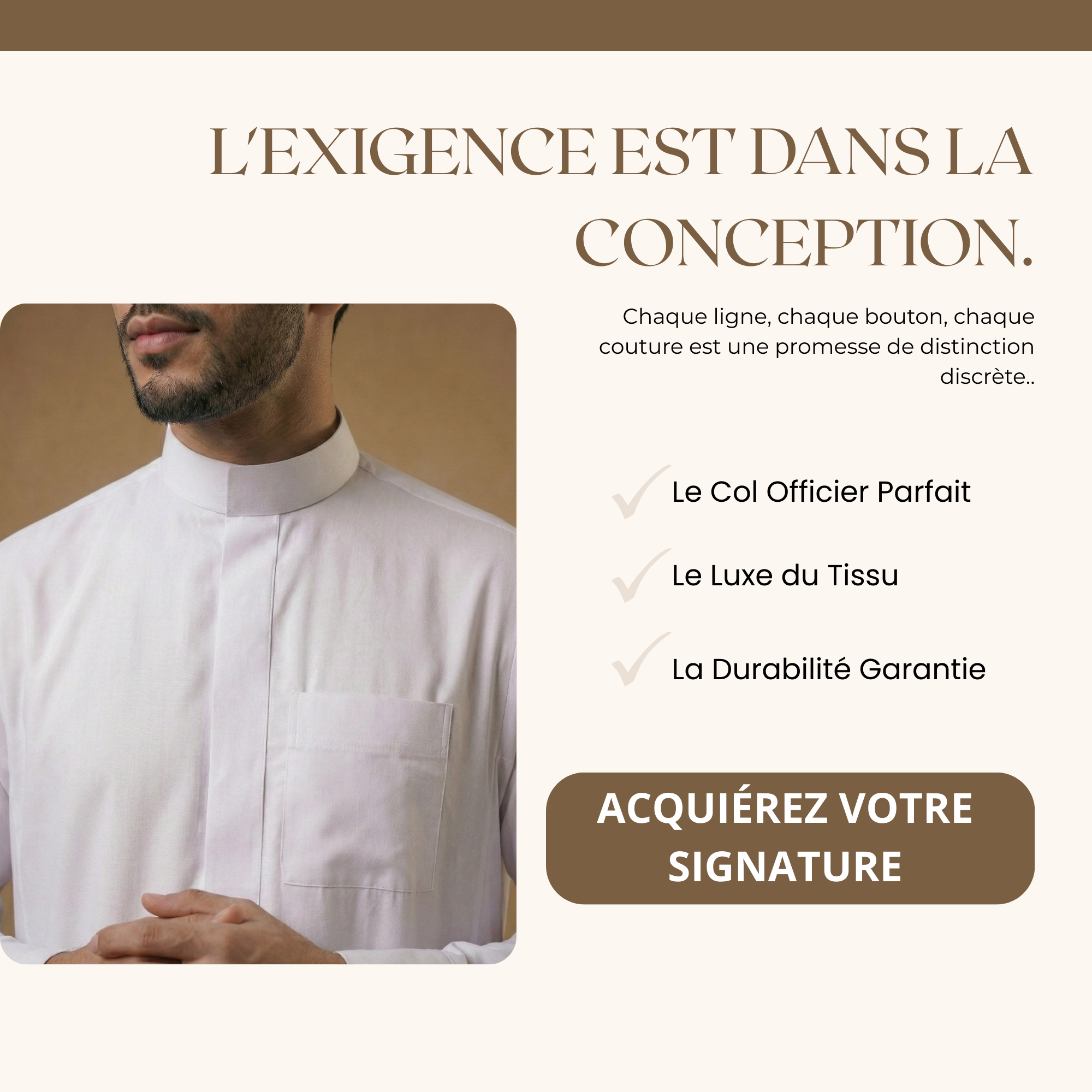 Qamis Saoudien Aube & Obscurité | Blanc Pur